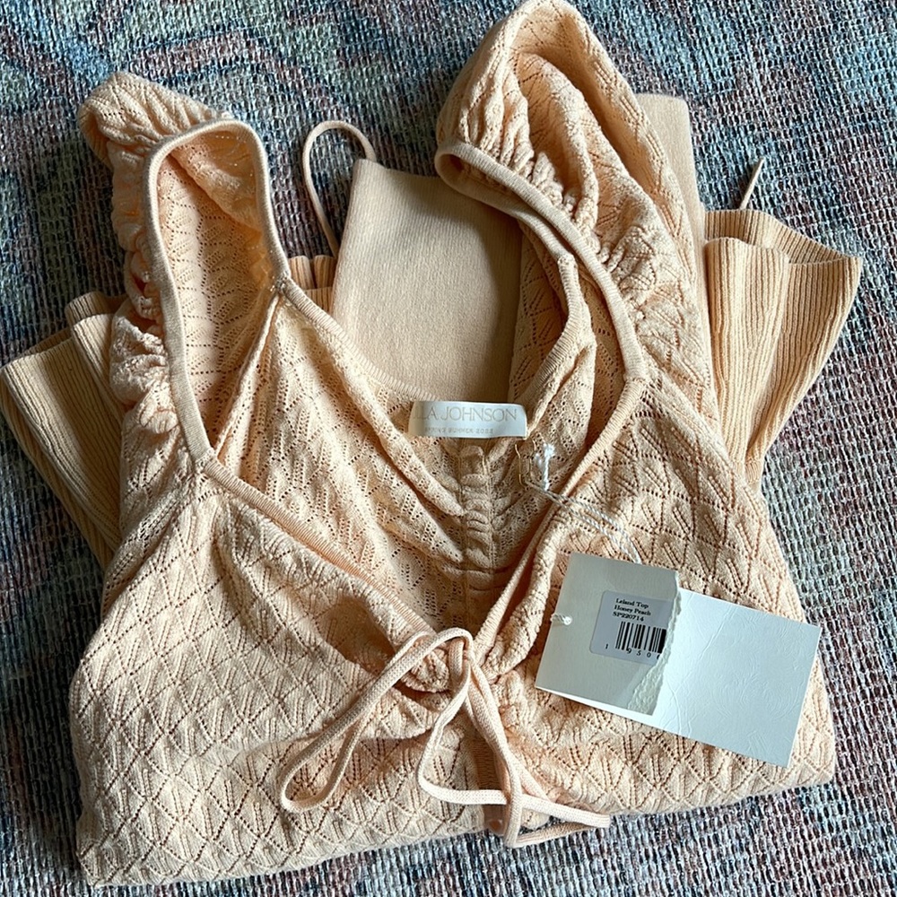Ulla Johnson Leland Peplum Top in Honey Peach - Picture 8 of 8